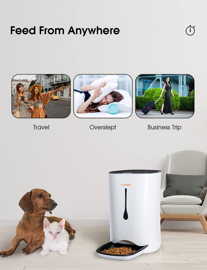 Automatic Pet Feeder Food Dispenser for Cats and Dogs–Features: Distribution Alarms,Portion Control,Voice Recorder, & Programmable Timer for up to 4 Meals per Day