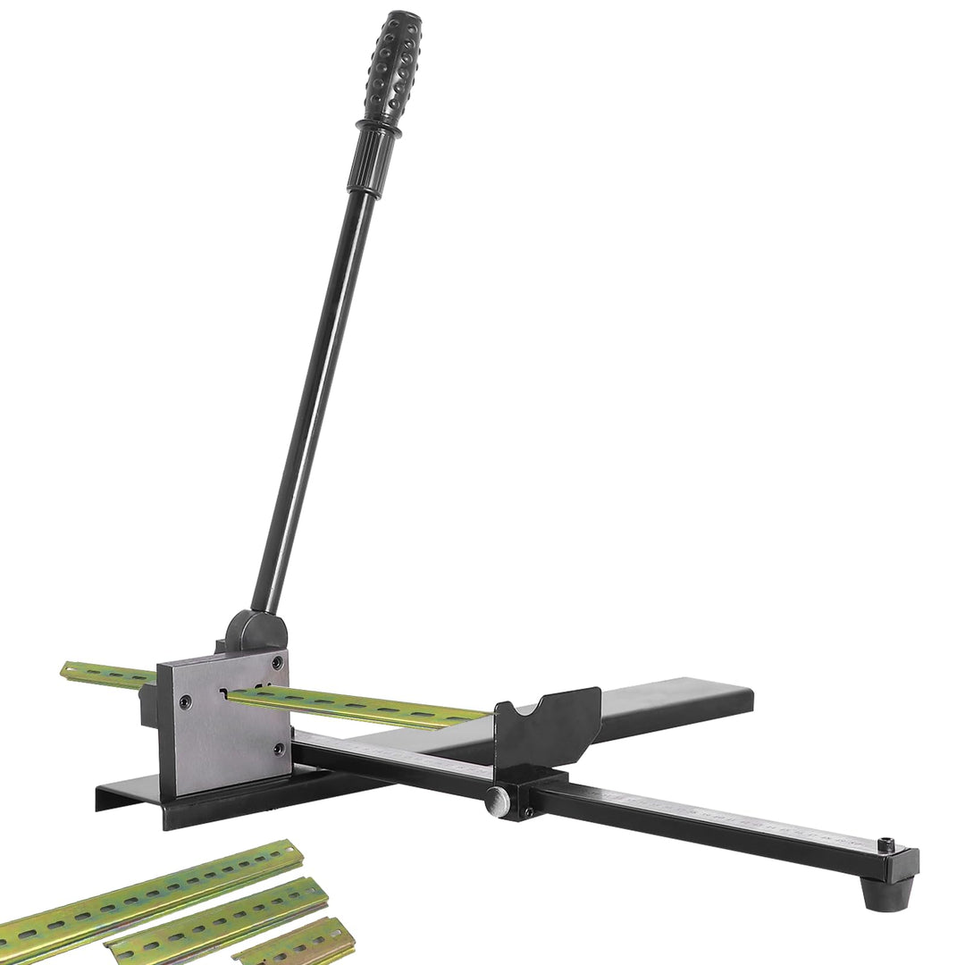 DIN Rail Cutter Steel Rail Cutting Machine Manual Guide Rail Cutter with Measuring Ruler for Cutting Steel Rail C45/DZ47/DC-35/TS35