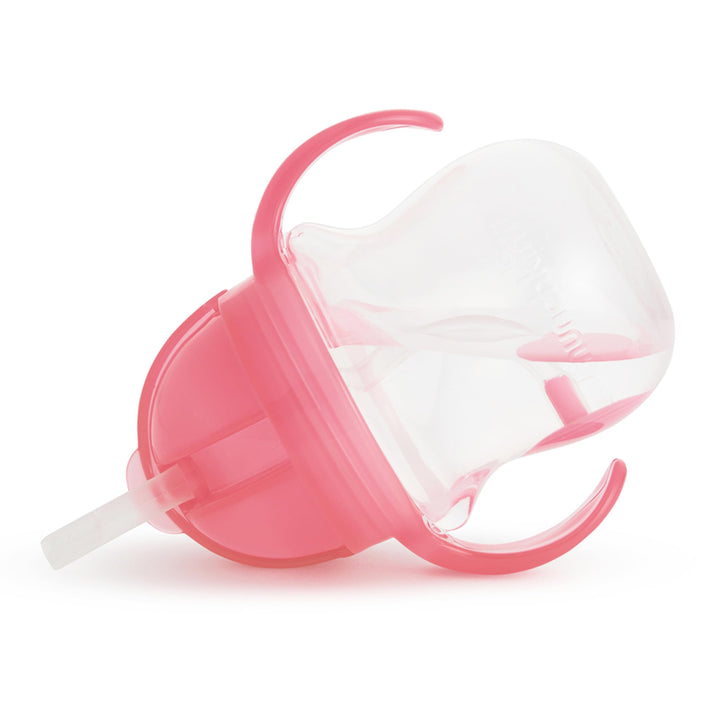 Any Angle Sippy Cup for Toddlers, Weighted Straw Trainer Cup with Click Lock Lid, 7 Ounce, Pink