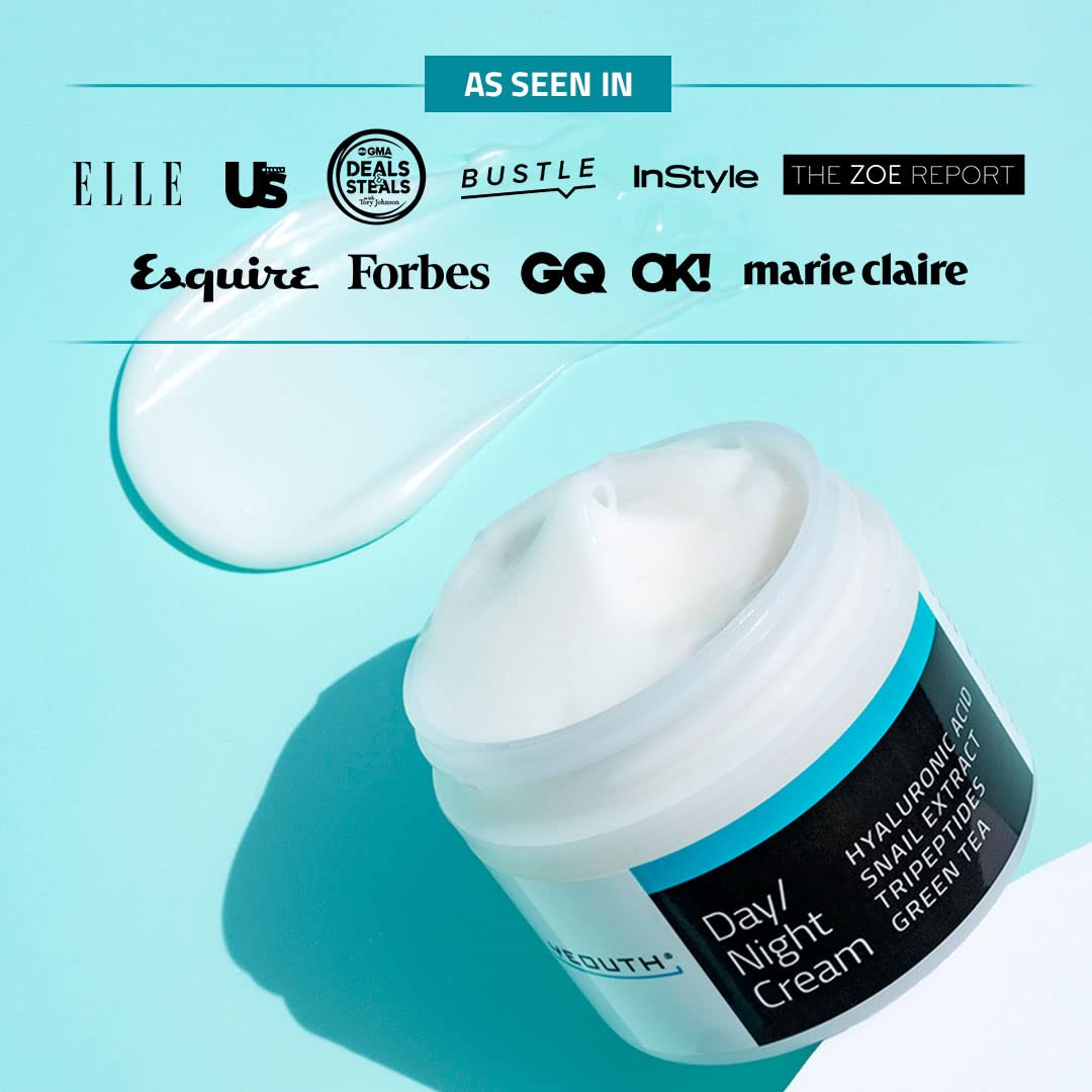 Day Night Cream for Face with Hyaluronic Acid, Snail Mucin and Copper Tripeptide - Moisturizer Face Cream - Hydrating Face Moisturizer for Women and Men 4oz - Face Moisturizer