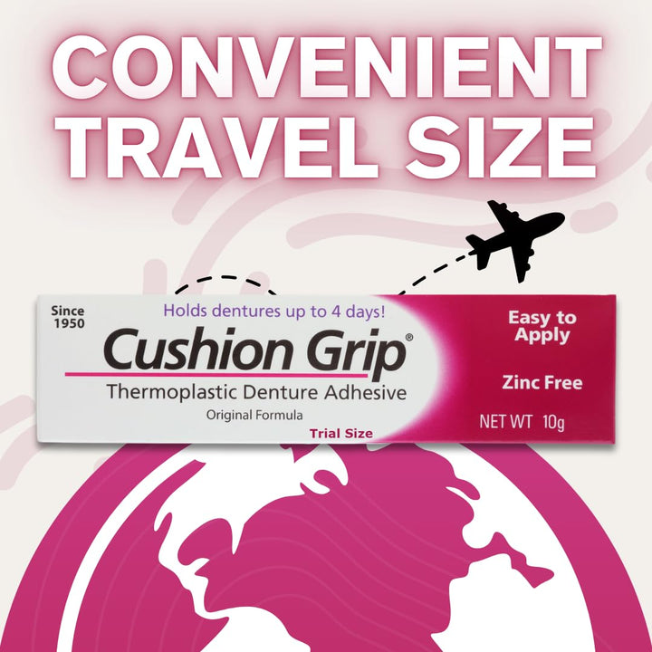 Thermoplastic Denture Adhesive, 0.35 oz Travel Size | Refits and Tightens Loose Dentures On The Go | Non-Glue Adhesive, Acts Like a Soft Reliner