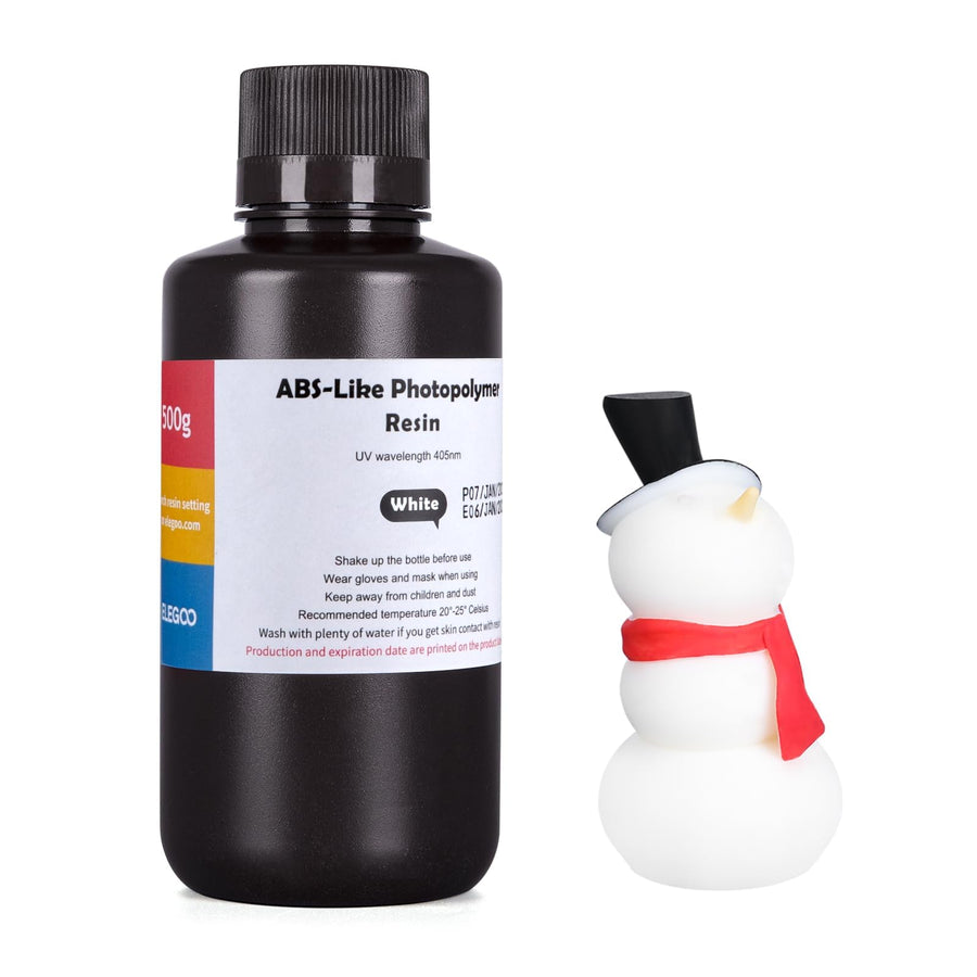 ABS-Like 3D Printer Resin LCD UV-Curing Resin 405nm Standard Photopolymer Resin for LCD/MSLA/DLP 3D Printing White 500g