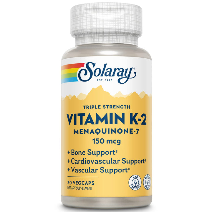 Triple Strength Vitamin K-2 as MK-7, 150 mcg | Heart & Bone Health, Vascular Function Support | 30ct
