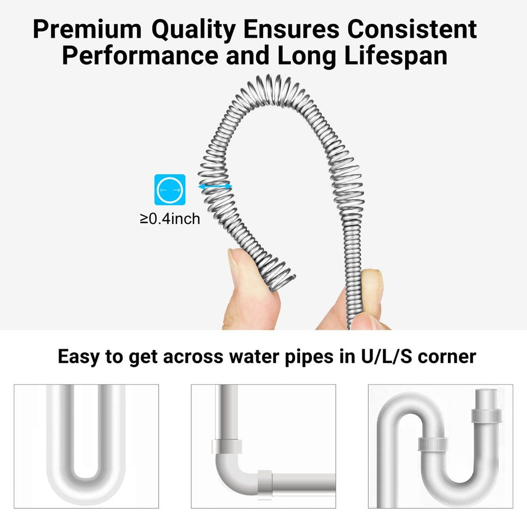 25 Feet Plumbing Snake Drain Auger, Heavy Duty Pipe Clog Remover with Gloves, for Bathroom, Kitchen and Toilet Snake Drain Cleaner