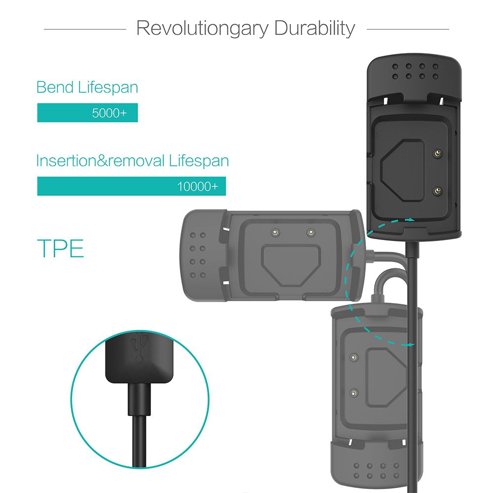Charger Compatible with Scosche Rhythm+ Plus - USB Charging Cable 100cm - Heart Rate Monitor Accessories