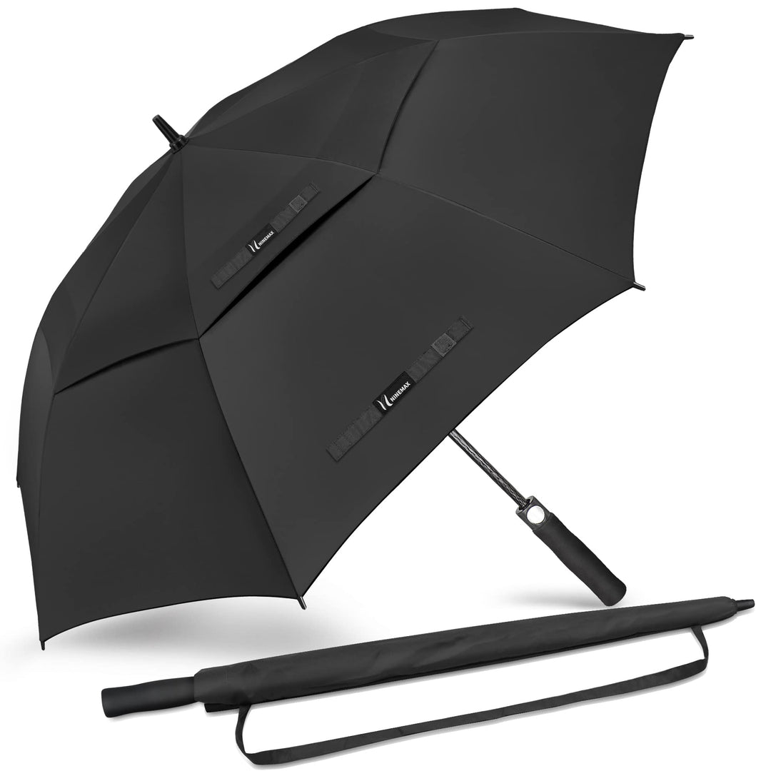 Golf Umbrella 54 Inch,Large Umbrellas Windproof Automatic Open,Oversized Double Canopy Vented Umbrella for Rain Large Size,Extra Large Umbrellas for Men and Women(Black)