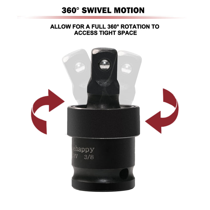 1/4 Drive Socket Wrench Set, 54PCS Socket Set, Drive Impact Socket Set with 72-Tooth Ratchet, Adaptor, CR-V, Metric(4-15mm) & SAE(3/16-9/16), Deep/Standard, Extension Bar, Universal Joint