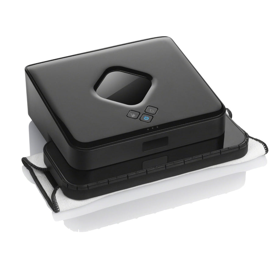 Braava 380t Advanced Robot Mop- Wet Mopping and Dry Sweeping Cleaning Modes, Large Spaces , Black