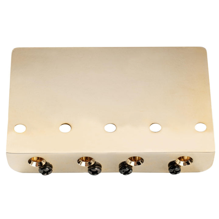 Pro 57mm Heavy Duty 4-String Bass Bridge Vintage Brass Saddles for Precision/Jazz Bass, Gold
