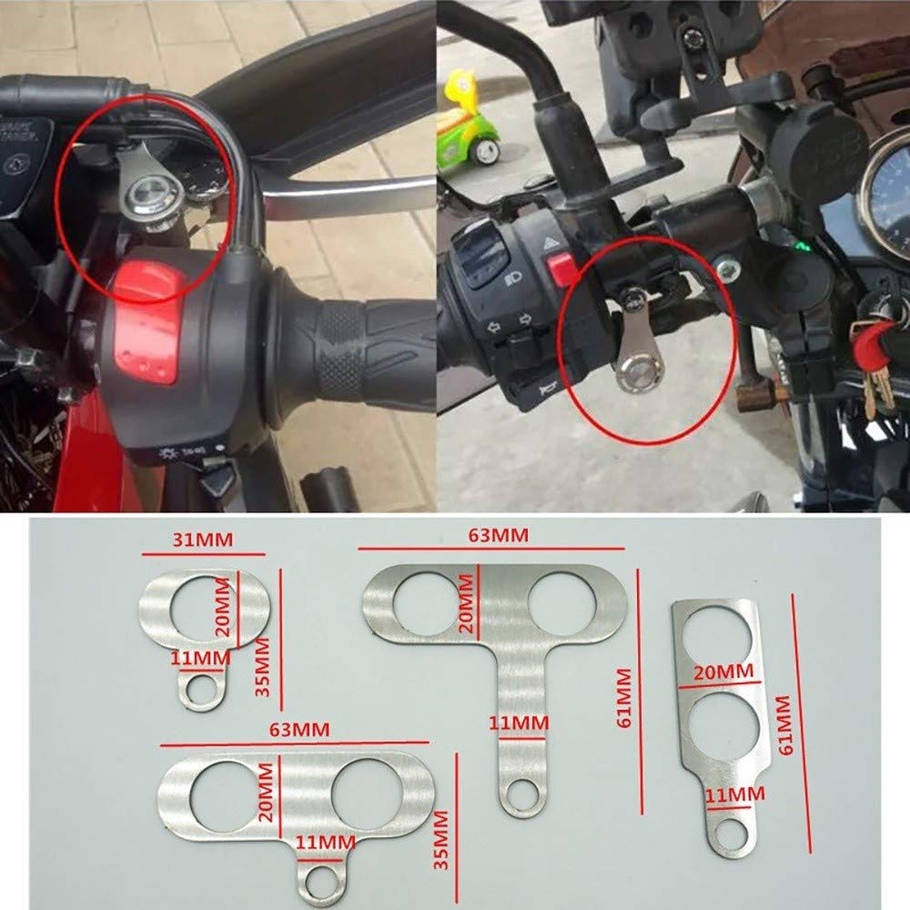Universal Stainless Steel LED Motorcycle Switch Horn Handlebar Adjustable Mount Waterproof Switches Button DC12V momentary Actions (A-Blue-Monentary Action)