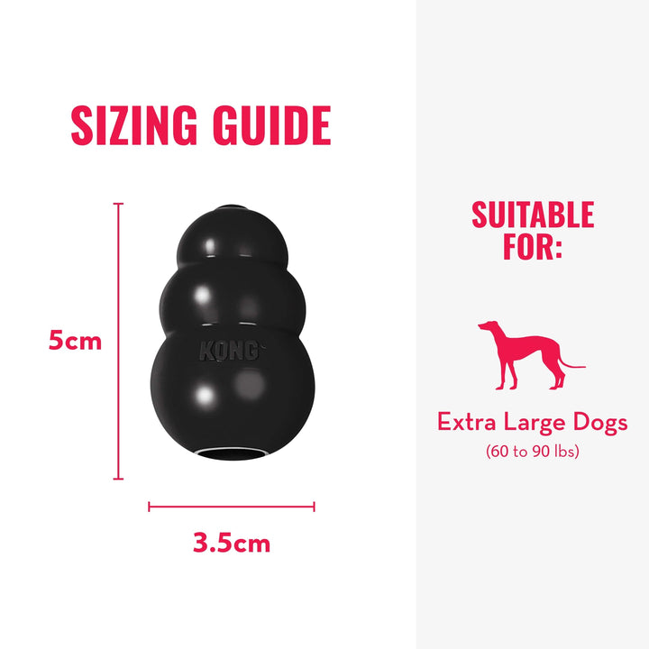 Extreme Dog Toy - Fetch & Chew Toy - Treat-Filling Capabilities & Erratic Bounce for Extended Play Time Most Durable Natural Rubber Material - for Power Chewers - for X-Large Dogs