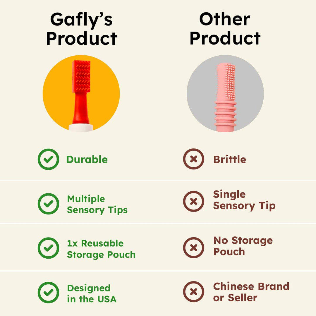Gafly Therapens Oral Motor Therapy Tools stimulate Speech and Feeding - Chewy Vibe Speech Therapy Toys help Kids with Sensory Needs Chew & Relax - Oral Stimulator Kit includes 4 Tips, Storage Pouch