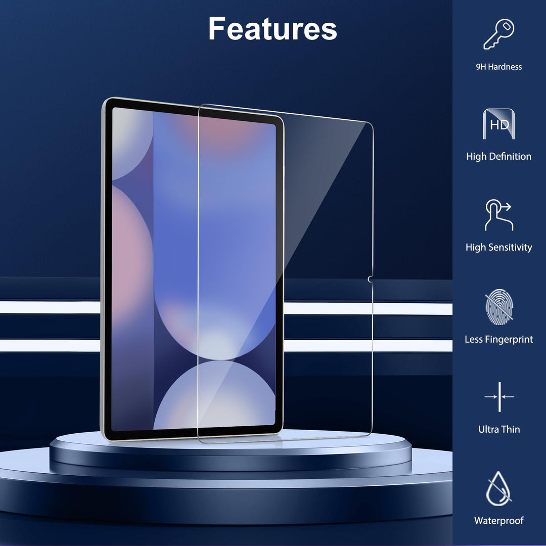 Screen Protector for Galaxy Tab S10 Plus/S9 Plus/S9 FE Plus/S7 FE 5G/S8 Plus 12.4'', 2 Pack Tempered Glass for Samsung Galaxy Tablet S10+/S9 Plus/S7 FE