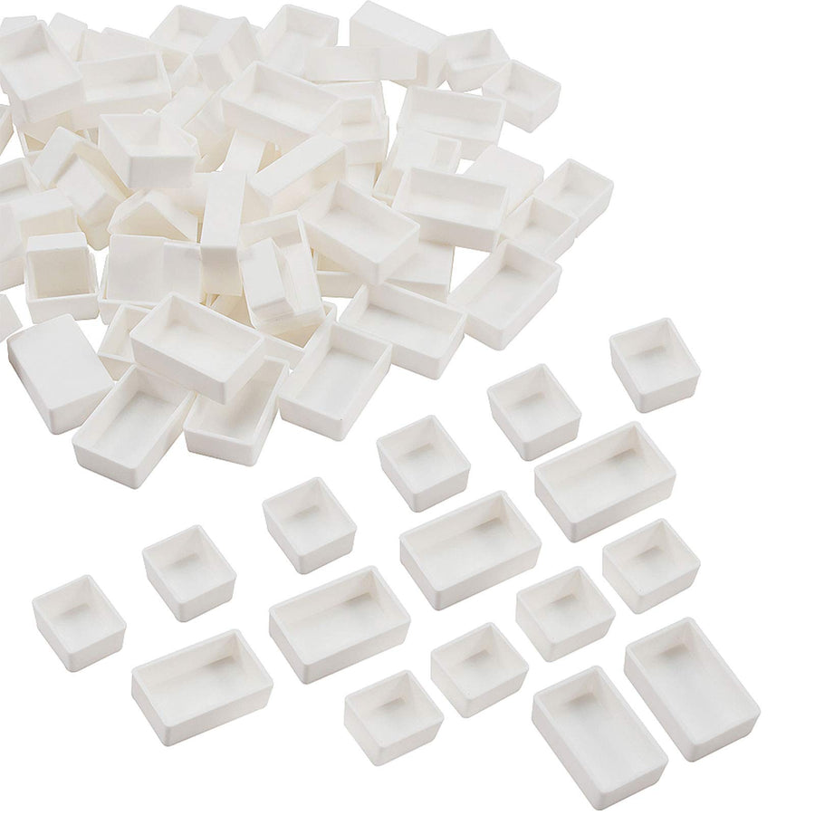 100pcs Watercolor Paint Pans(50pcs Full Pans, 50pcs Half Pans) White Plastic Empty Paint Pans for DIY Watercolor Oils or Acrylics Painting Travel Tin Case Palette Art Drawing