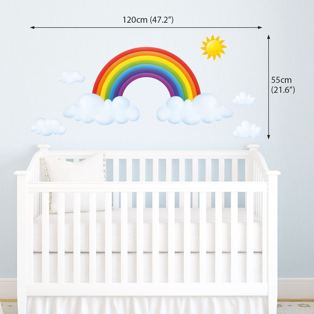 SG-1713 Rainbow and Clouds Kids Wall Stickers Wall Decals Peel and Stick Removable Wall Stickers for Kids Nursery Bedroom Living Room décor