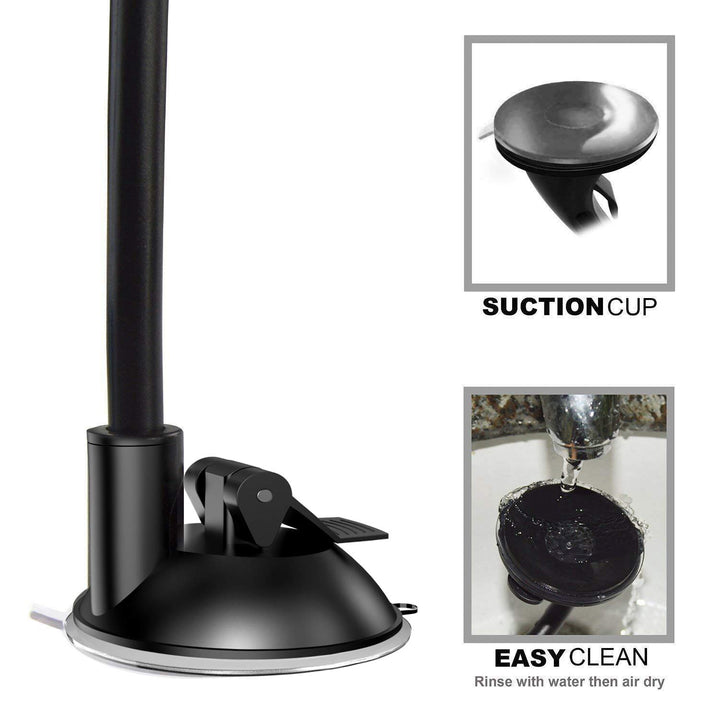 Car Phone Mount Windshield, Long Arm Clamp Universal Windshield with Double Clip Strong Suction Cup Cell Phone Holder Compatible with iPhone 15 14 13 Pro Max XS 7 8 Plus, Galaxy S24 S23 Ultra