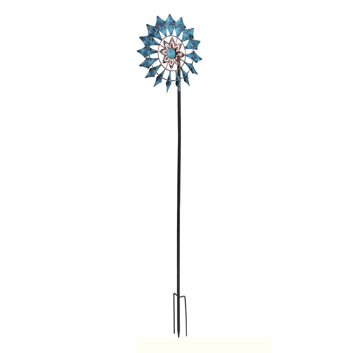 Wind Spinner Emerald 61in Single Blade Easy Spinning Kinetic Wind Spinner for Outside – Vertical Metal Sculpture Stake Construction for Outdoor Yard Lawn & Garden