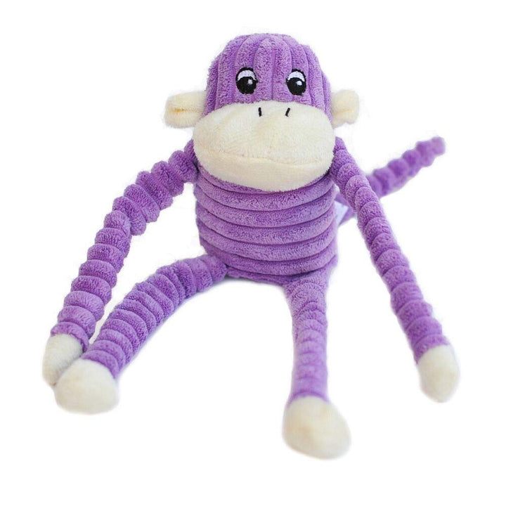 - Spencer The Crinkle Monkey Dog Toy, Squeaker and Crinkle Plush Toy - Purple, Small
