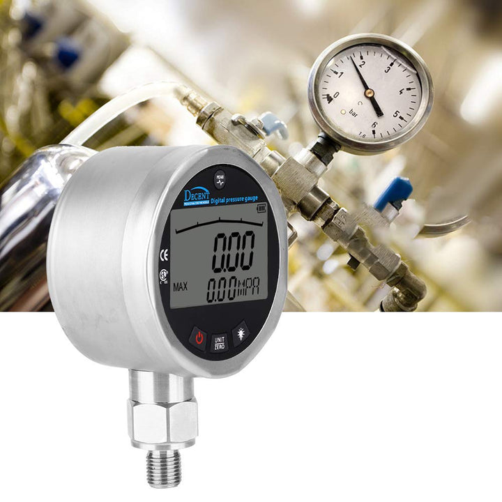 Digital Pressure Gauge G 1/4 Male Connector, Oil Gas Water Pressure Gauge 400BAR 0-40Mpa 5800PSI