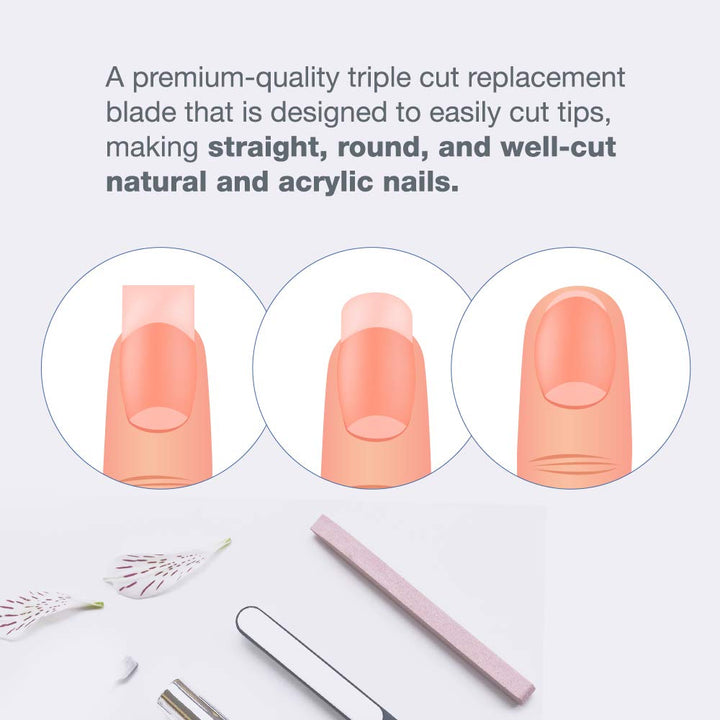Triple Cut Acrylic & Tip Cutter Stainless Steel Replacement Blade