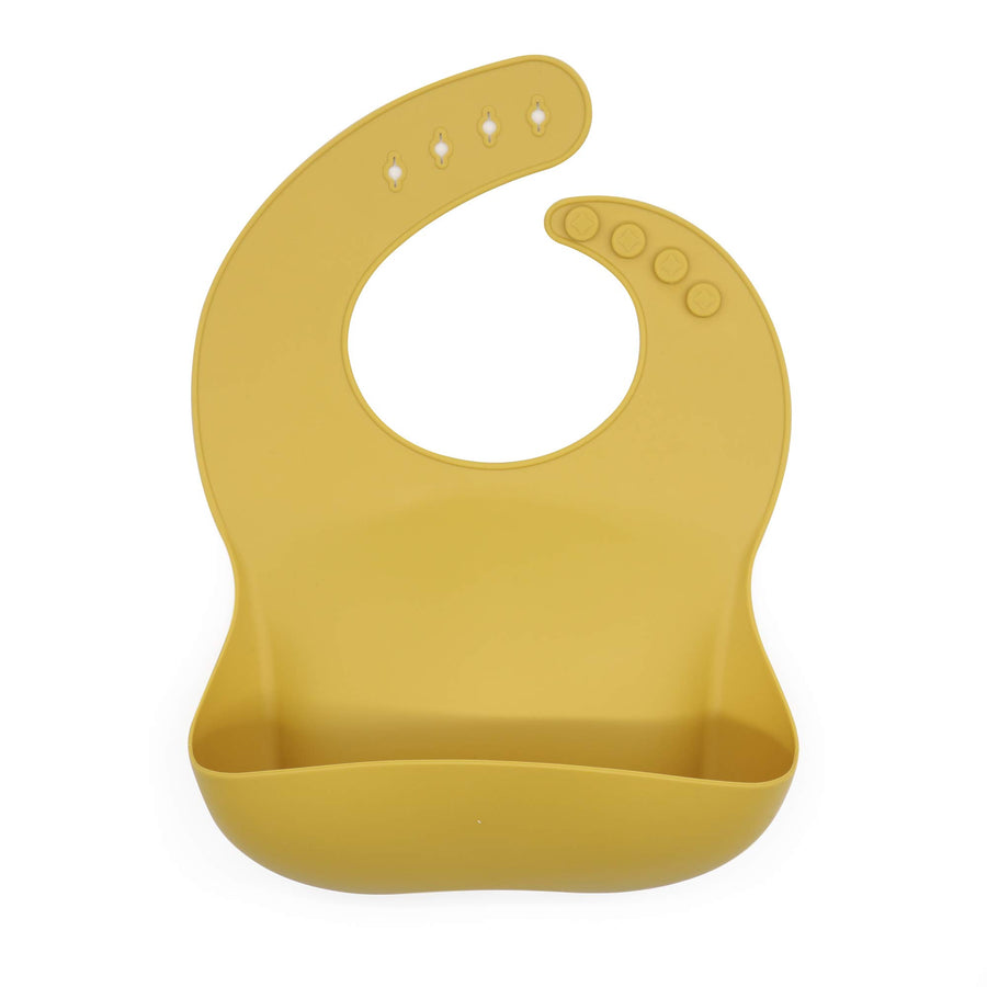 Silicone Baby Bib with Food Catcher, Adjustable Fit Waterproof, Silicone Bibs for Girl, Boy, Infant and Toddlers Ages 6 to 36 Months