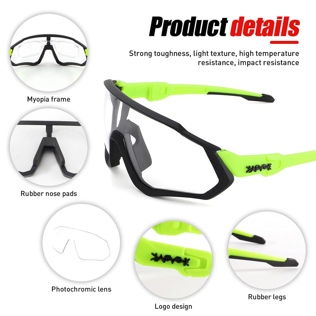 Photochromic Cycling Glasses Men Women Mountain Bike Sunglasses Clear MTB Bicycle Riding