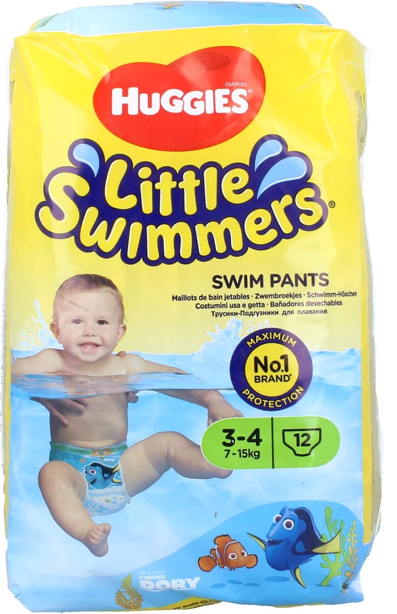 Little Swimmers Disposable Swim Diapers Unisex, Small, 12-Count-Pink/Blue