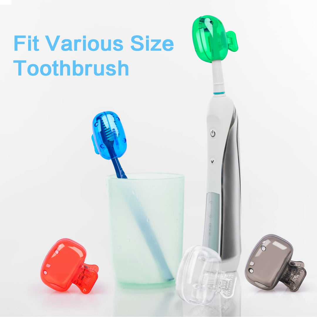 6 Pack Toothbrush Covers Portable Toothbrush Protector Coverings Clips Toothbrush Storage Head Cover Cap for Kids Bathroom Home Travel Toothbrush Case