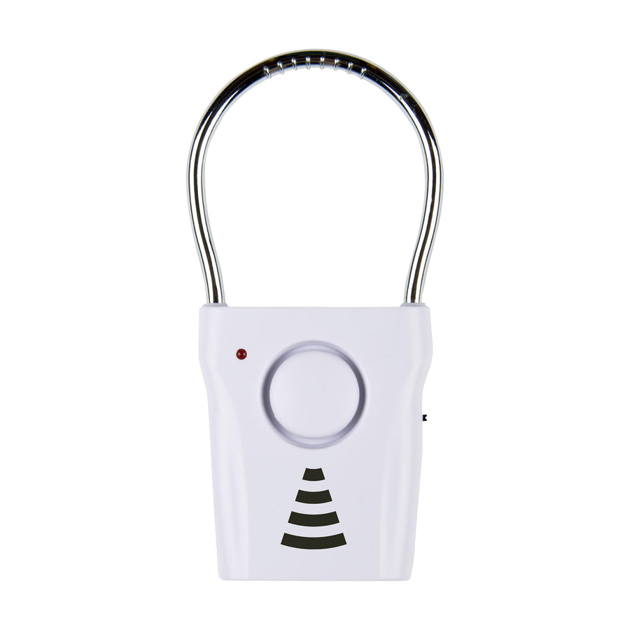 110dB Door Handle Alarm, Extremely Loud Wireless Alarm Audible Up To 680 Ft Away, Hangs Off Door Knob or Handle, Vibration-Triggered Home Security Alarm, 3 Adjustable Settings, Great for Travel
