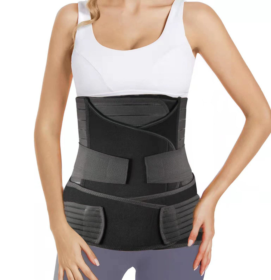 Postpartum Belly Wrap for Post C-Section & Natural Birth Recovery, Belly Band for Post Pregnancy Fajas Postparto Abdominal Binder, Girdles for Postnatal (Plus Size, Black)