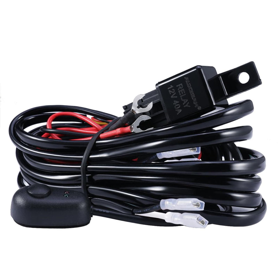 Led Light Bar Wiring Harness with 12V 40Amp Fuse Relay ON/Off Switch (2 Lead 2 Meter Universal)
