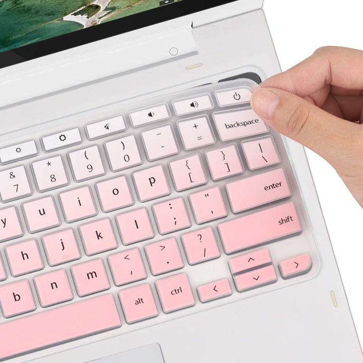 Keyboard Cover Skin for Lenovo Chromebook Flex 3 11 11.6 Laptop |Lenovo Chromebook C330 11.6 |Lenovo Flex 11 Chromebook 11.6 |Lenovo Chromebook N20 N21 N22 N23 100e 300e 500e 11.6, Gradual Pink