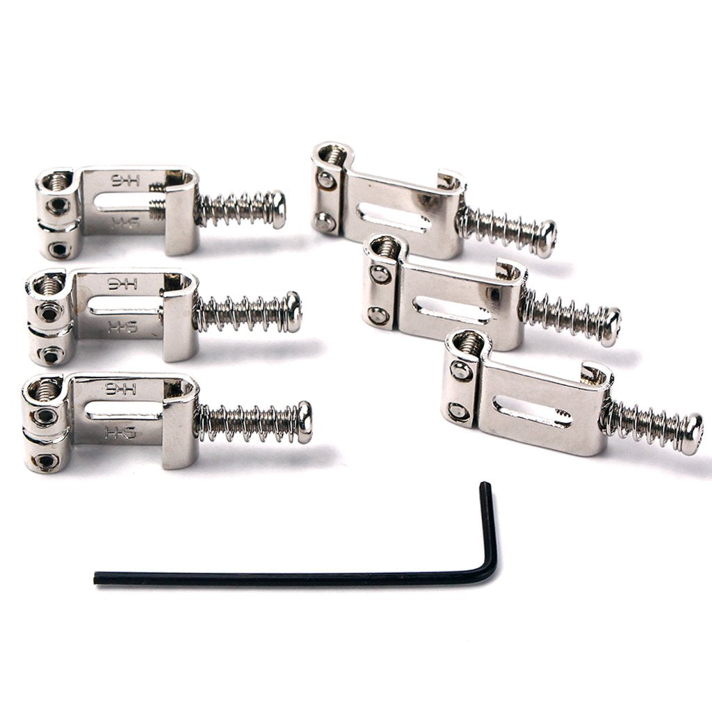 Electric Guitar Saddle,Guitar 6 Roller Bridge Saddles,for Strat Tele Electronic Guitar Chrome