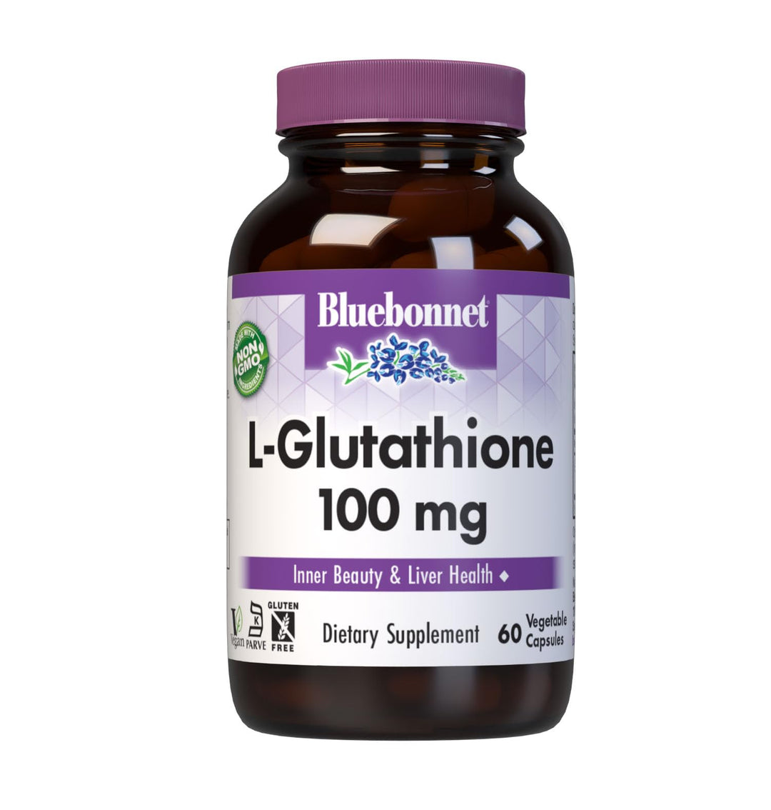 Bluebonnet L-Glutathione 100 mg Vitamin Capsules, 60 Count, White
