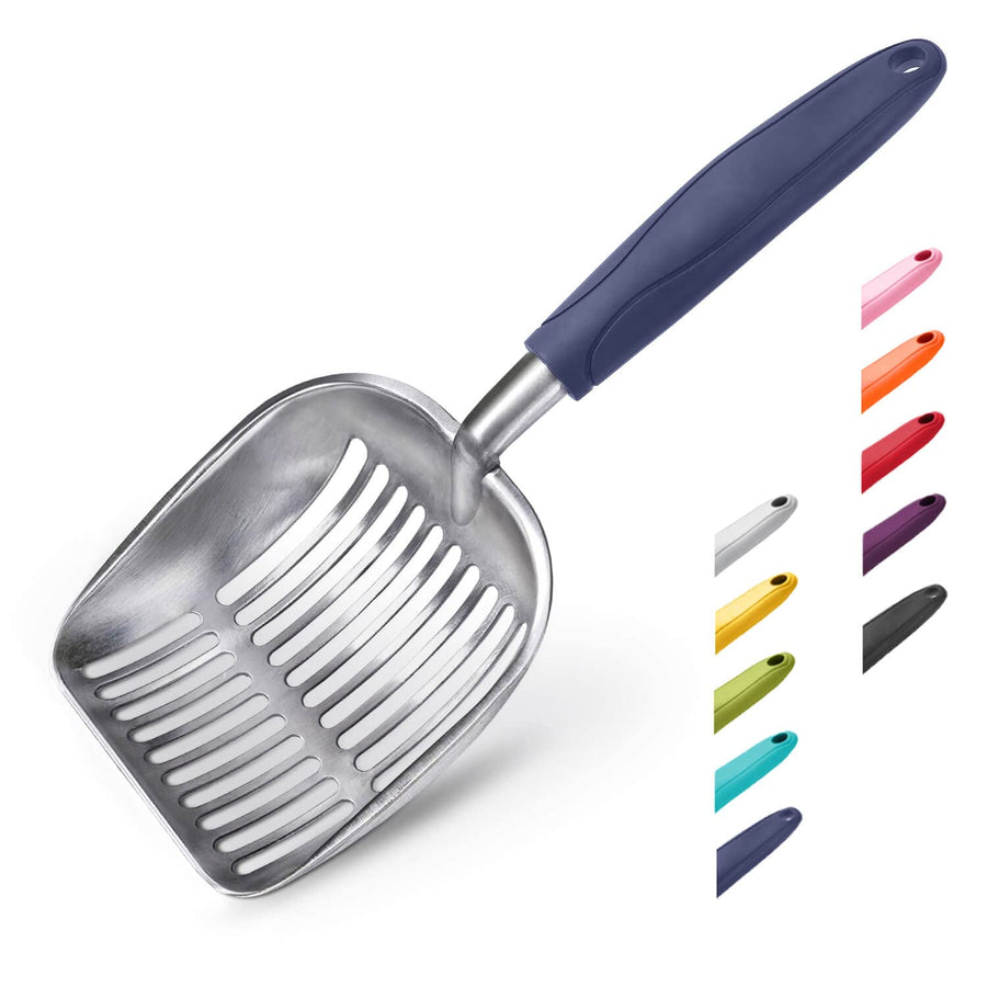 Cat Litter Scoop, Aluminum Alloy Sifter, Kitty Metal Scooper, Deep Shovel, Long Handle, Poop Sifting, Kitten Pooper Lifter, Durable, Heavy Duty, for Litter Box