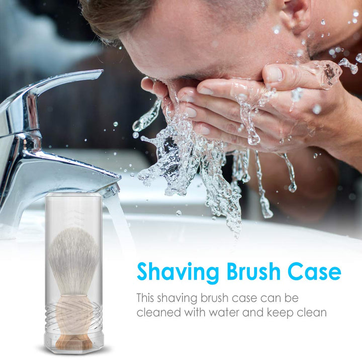 Shaving Brush Travel Case, Shave Brush Holder Stand with Adjustable Height Compatible Most of Shaving Brushes (Brush not Included) White