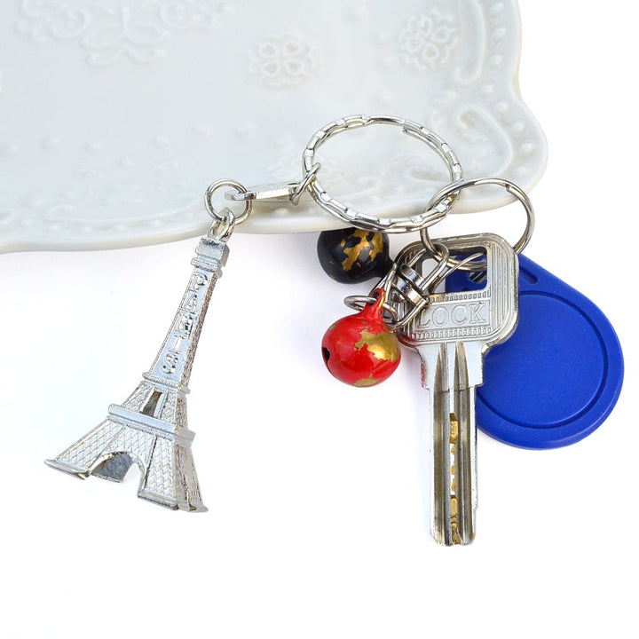 15pcs Eiffel Tower Keyring, Paris Eiffel Tower Keychains 3-D Key Ring French Souvenirs Retro Adornment Cute Lovely Decorative Metal Craft Art Statue Model for Table Decor Gifts Silver