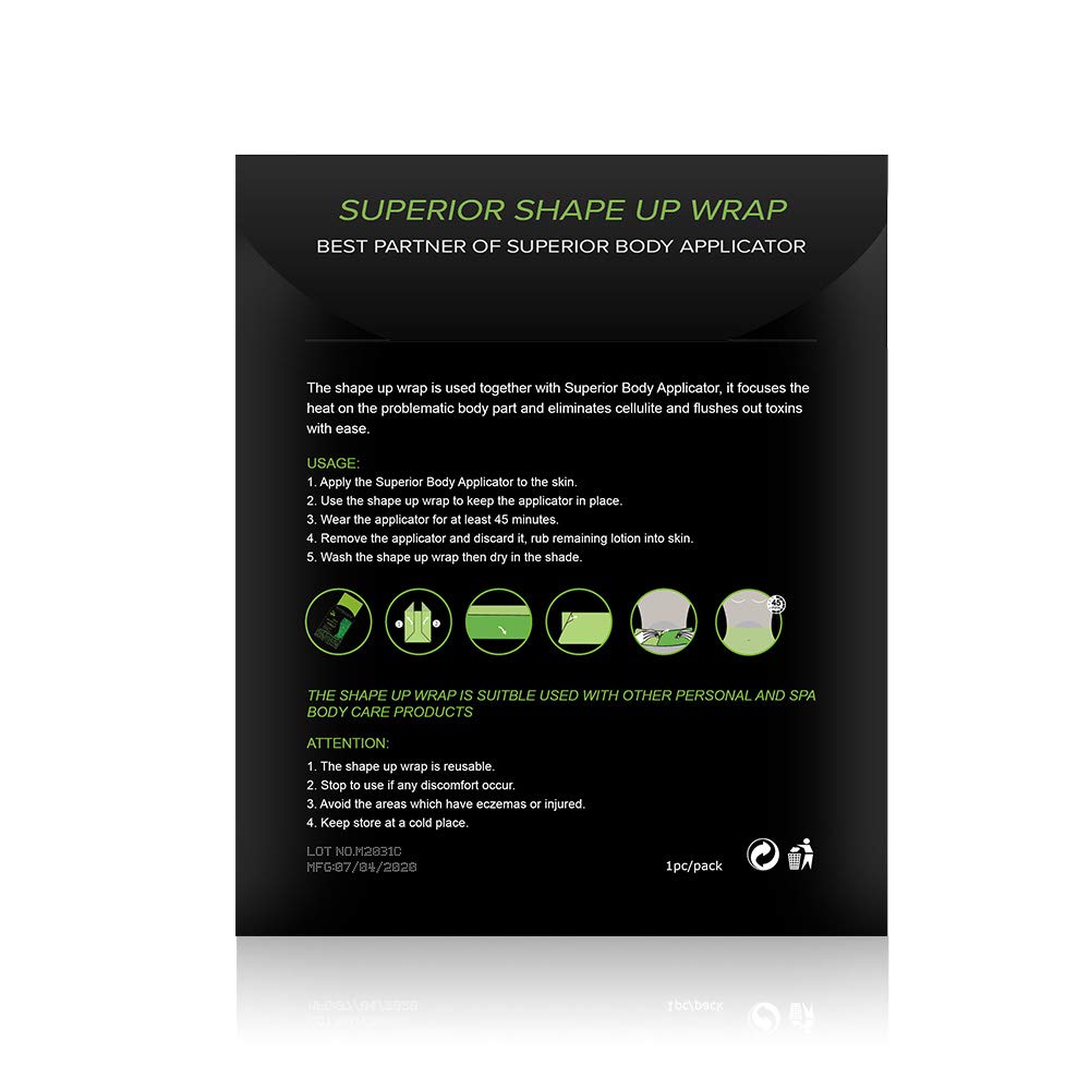 Premium Reusable Shape Up Wrap By Neutriherbs - Boost The Effects Of Your Herbal Body Applicator - For Smooth Skin & Toned Stomach - Reduces Cellulite & Stretch Marks - Detox & Lose Inches (1) : 1