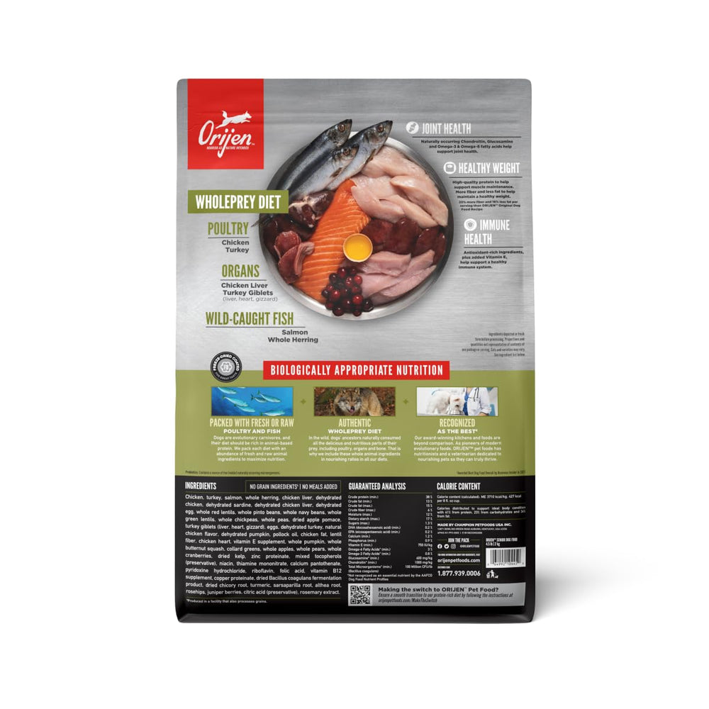 Senior Dry Dog Food, Grain Free Dry Dog Food for Senior Dogs, Fresh or Raw Ingredients, 4.5lb