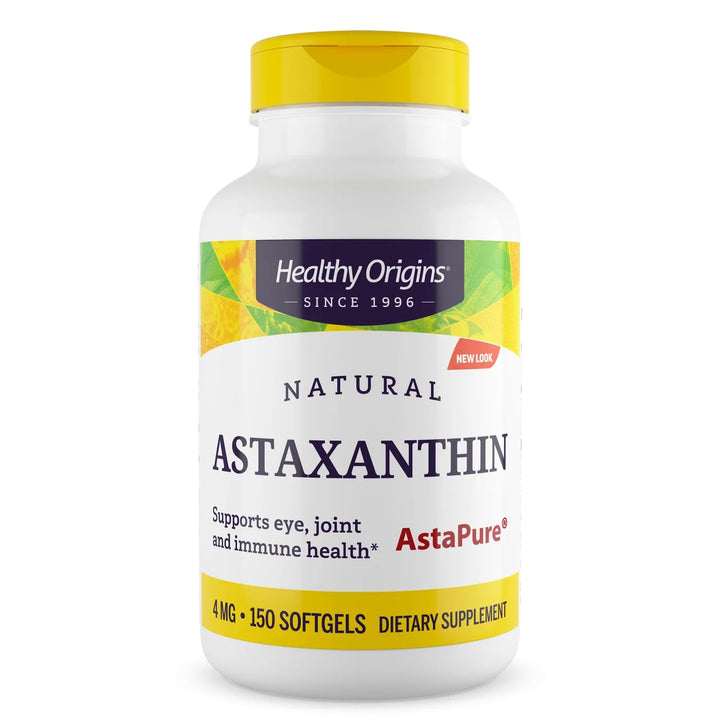 Astaxanthin 4 mg (Natural, Astapure, Non-GMO, Gluten Free, Eye Support, Joint Support, Immune Support), 150 Softgels