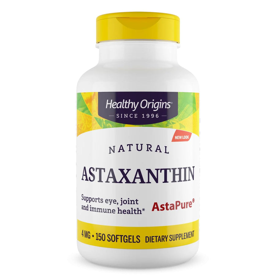 Astaxanthin 4 mg (Natural, Astapure, Non-GMO, Gluten Free, Eye Support, Joint Support, Immune Support), 150 Softgels
