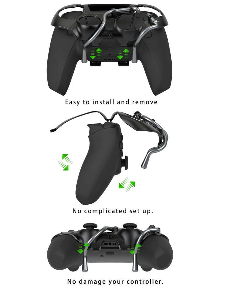 Leverback FPS Mechanical Paddles Attachment, Back Buttons Gaming Paddles for PS5 Controller (Black)