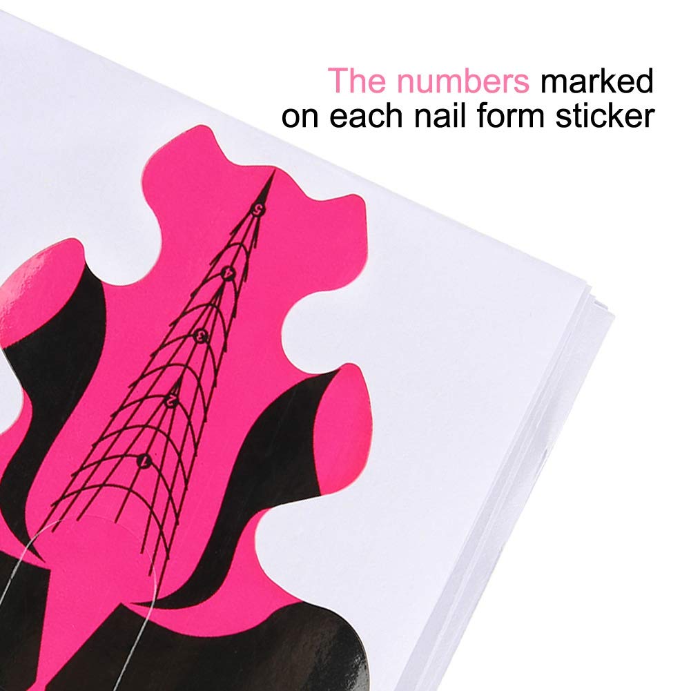 100pcs Nail Forms for Nail Extension UV Builder Gel Paper Tray Nail Art Accessories
