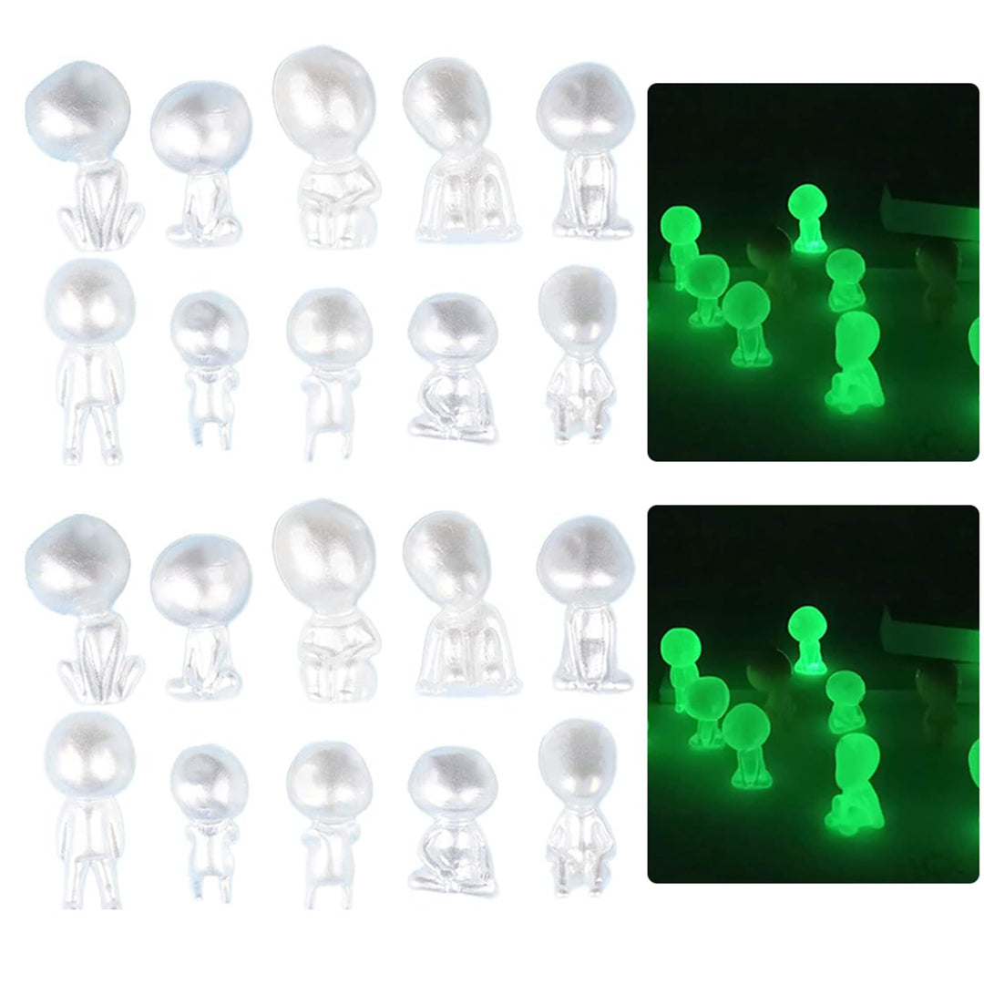 20 Pieces Garden Statues Glow in The Dark, Micro Jade Landscape Gardening Potted Plants Decoration Outdoor Terrace Lawn Yard Ornaments