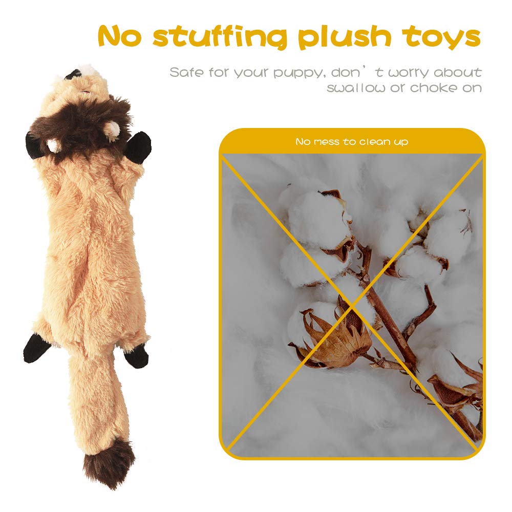 Dog Squeak Toys, No Stuffing Plush Dogs Chew Toy for Small Medium Large Breed Chewer Squeaky Pet Supplies Tough Durable Puppy Teething Chewing Interactive to Keep Them Busy Best Birthday Gift