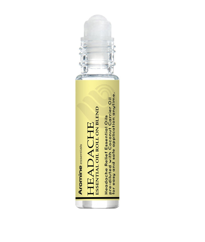 Headache Relief Essential Oil Roll On, Pre-Diluted 10ml (Pack of 2)