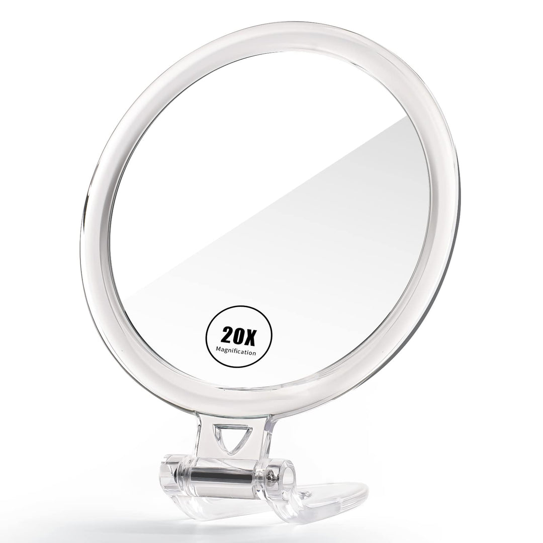 Hand Mirror, 1X/20X Magnifying Handheld Mirror, Portable Travel Folding Hand Held Mirror,Double Sided Makeup Mirror for Girl