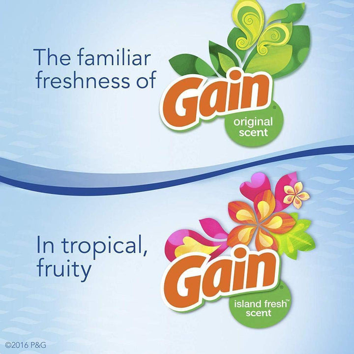 Car Air Freshener, 2 Gain Original and 2 Gain Island Fresh scents (4 Count.06 fl oz)