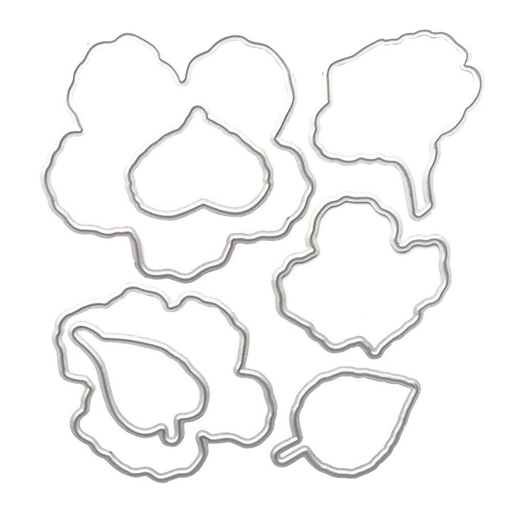 Flower Leaf Stamps and Dies for Card Making, Words Flower Cutting Die and Clear Stamps for Bullet Journal DIY Scrapbook Decoration Handmade Crafts Notebook
