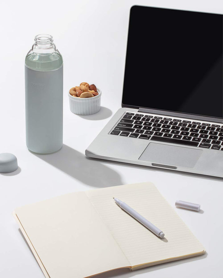W&P Porter Glass Water Bottle w/ Protective Silicone Sleeve | Mint 20 Ounces | On-the-Go | Reusable Bottle for Coffee, Tea and Water | Portable | Dishwasher Safe